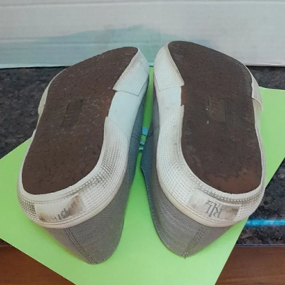 Lauren Ralph Lauren Grey Flax Jolie Sneakers...EUC